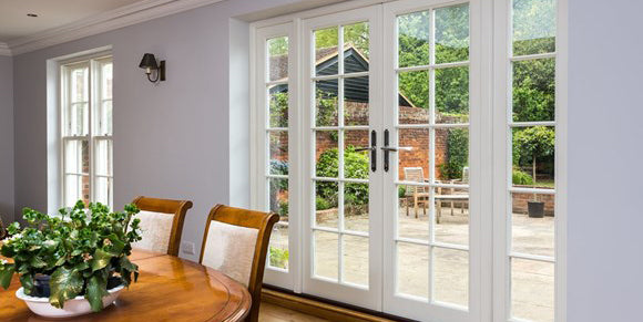 GID iron steel french single doors with sidelights