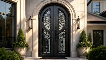 Traditional Iron Doule Entry Door with beatiful ironwork
