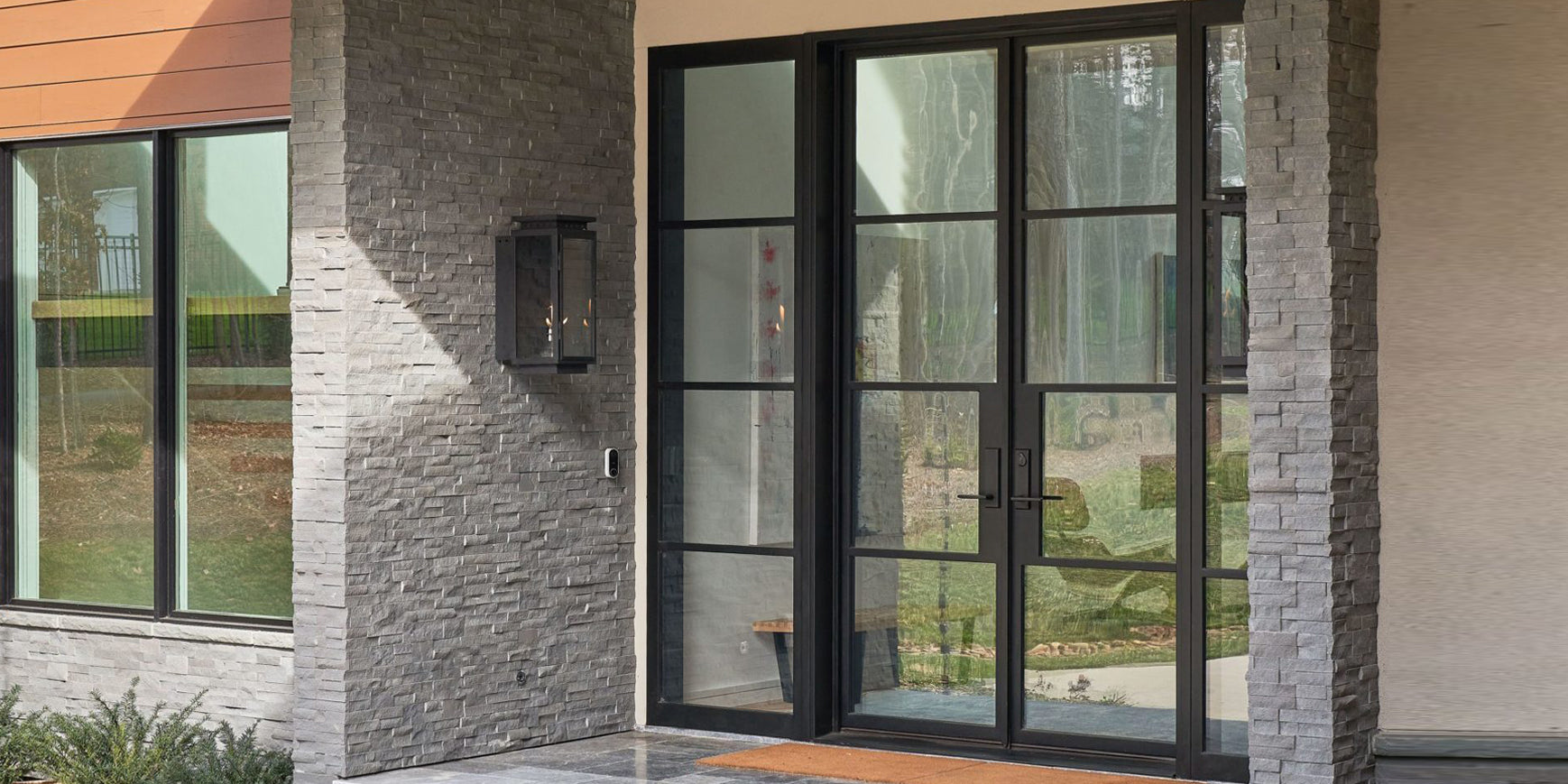 hand made custom design steel iron french double doos