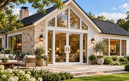 Modern iron entry door with double sidelights