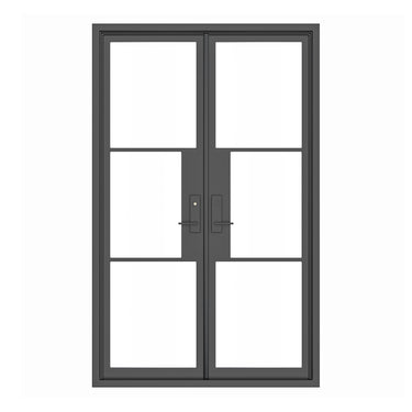 glory iron doors 60x96 matte black design iron double french door with lever handle