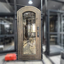 Decorative glass door with intricate design