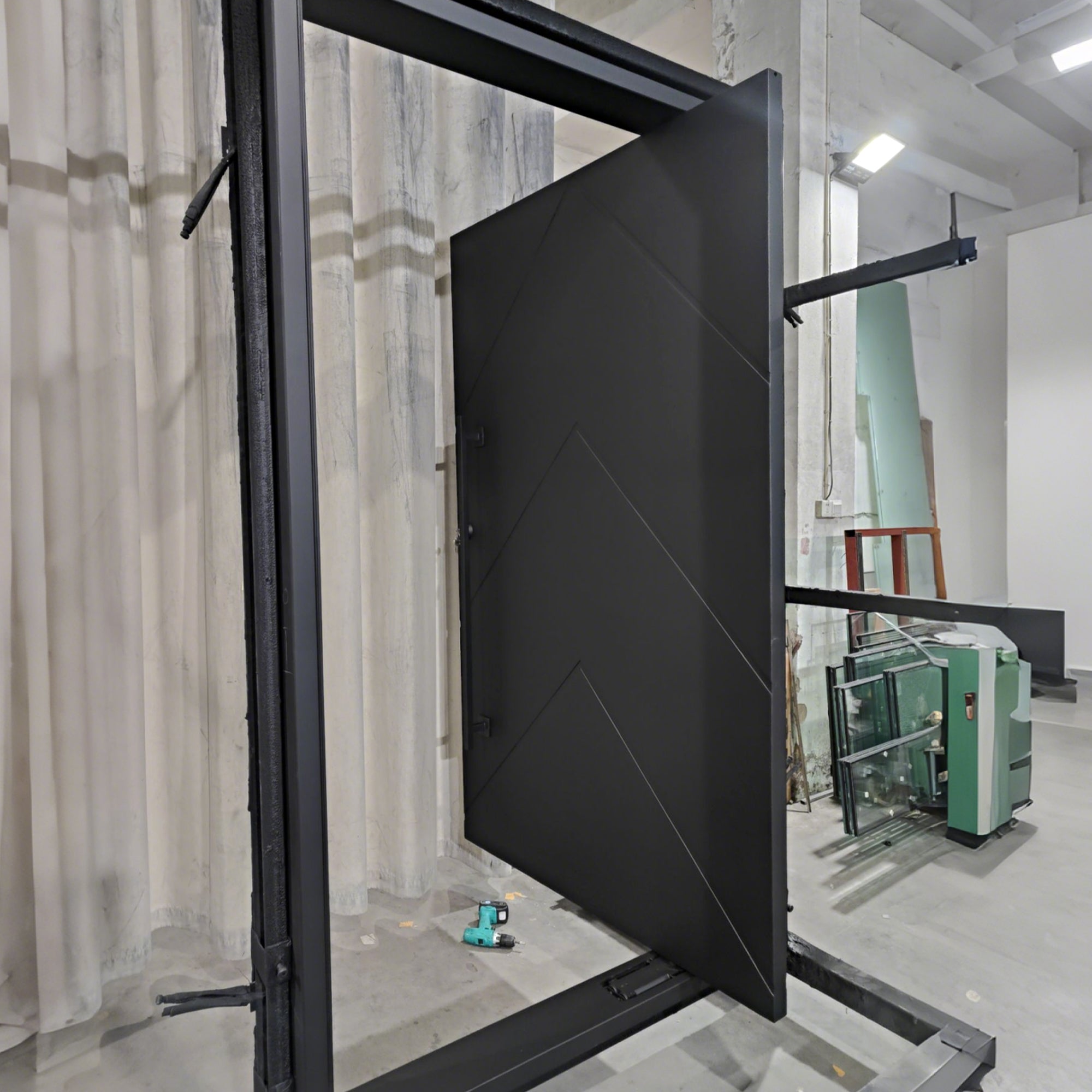 gid iron wrought door entry single door with full panel and square top