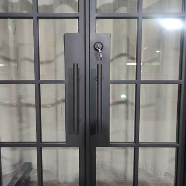 Modern iron French door for front entry or patio