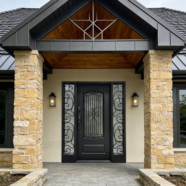 Glory Iron Doors Iron Entry Single Door with Sidelights ED449