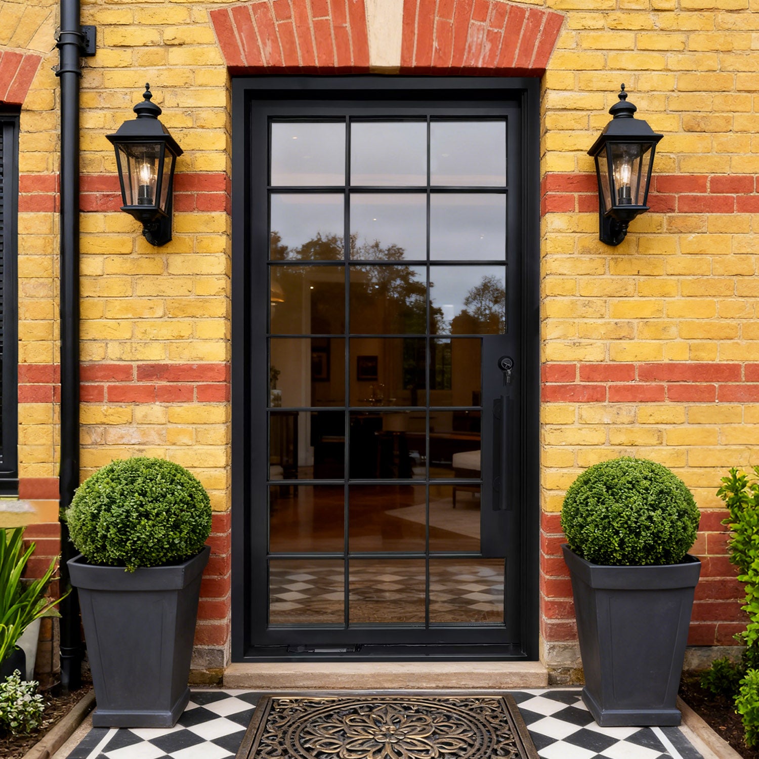 gloryirondoors iron entry pivot door with clear galss