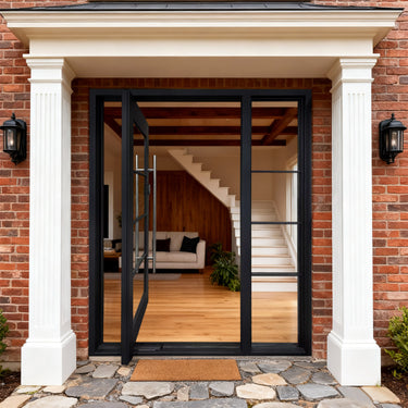 gloryirondoords iron pivot door with one sidelight