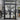 Modern iron French front door with square transom