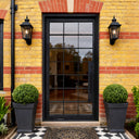 gloryirondoors iron entry pivot door with clear galss