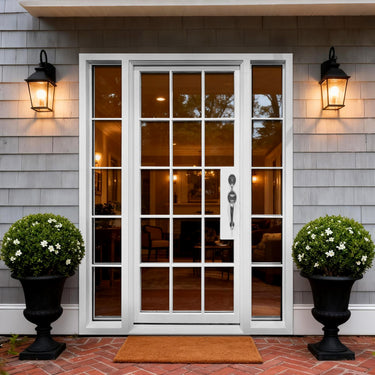 gloryrondoors white iron modern french single door with sidelights