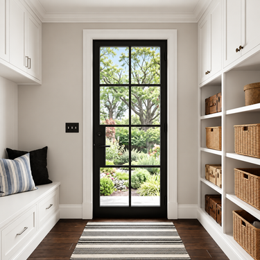 GID Steel Single Door with 8 lite Design