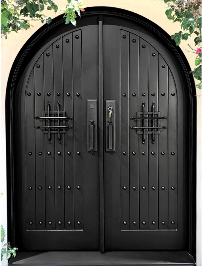 GID Iron Wrought Entry Door with Full Solid Panel