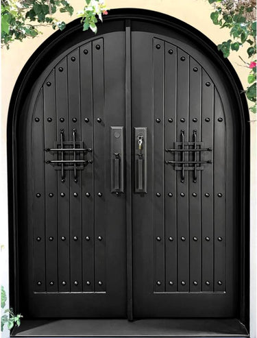 GID Iron Wrought Entry Door with Full Solid Panel