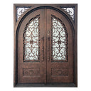 big size square top round inside wrought iron double door