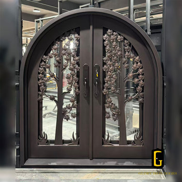 GID iron double door with round top