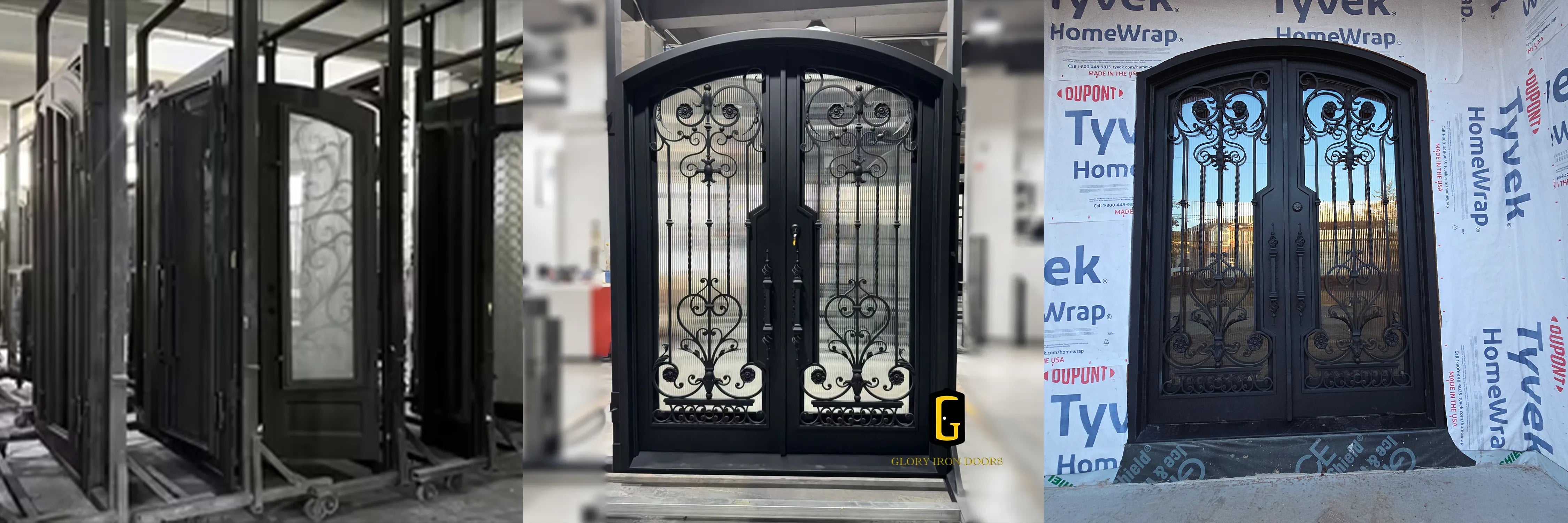Workshop and installed Glory iron door