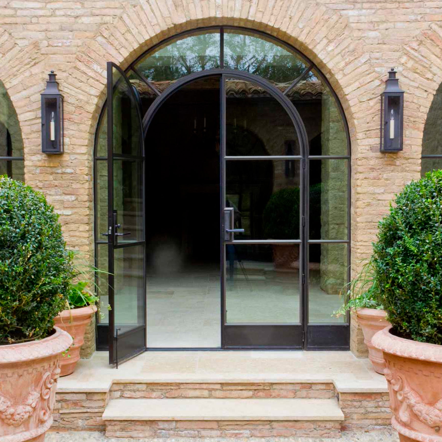 gloryirondoors round top insulated round inside iron french double doors