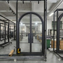 Insulated iron French double door with clear glass