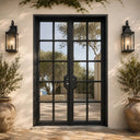 Thermal break 10 lite iron French double door with clear glass