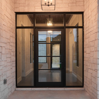 gloryirondoors iron single french door with two sidelights clear glass