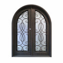 thermal break Big size iron forged double door with beautiful scrollwork