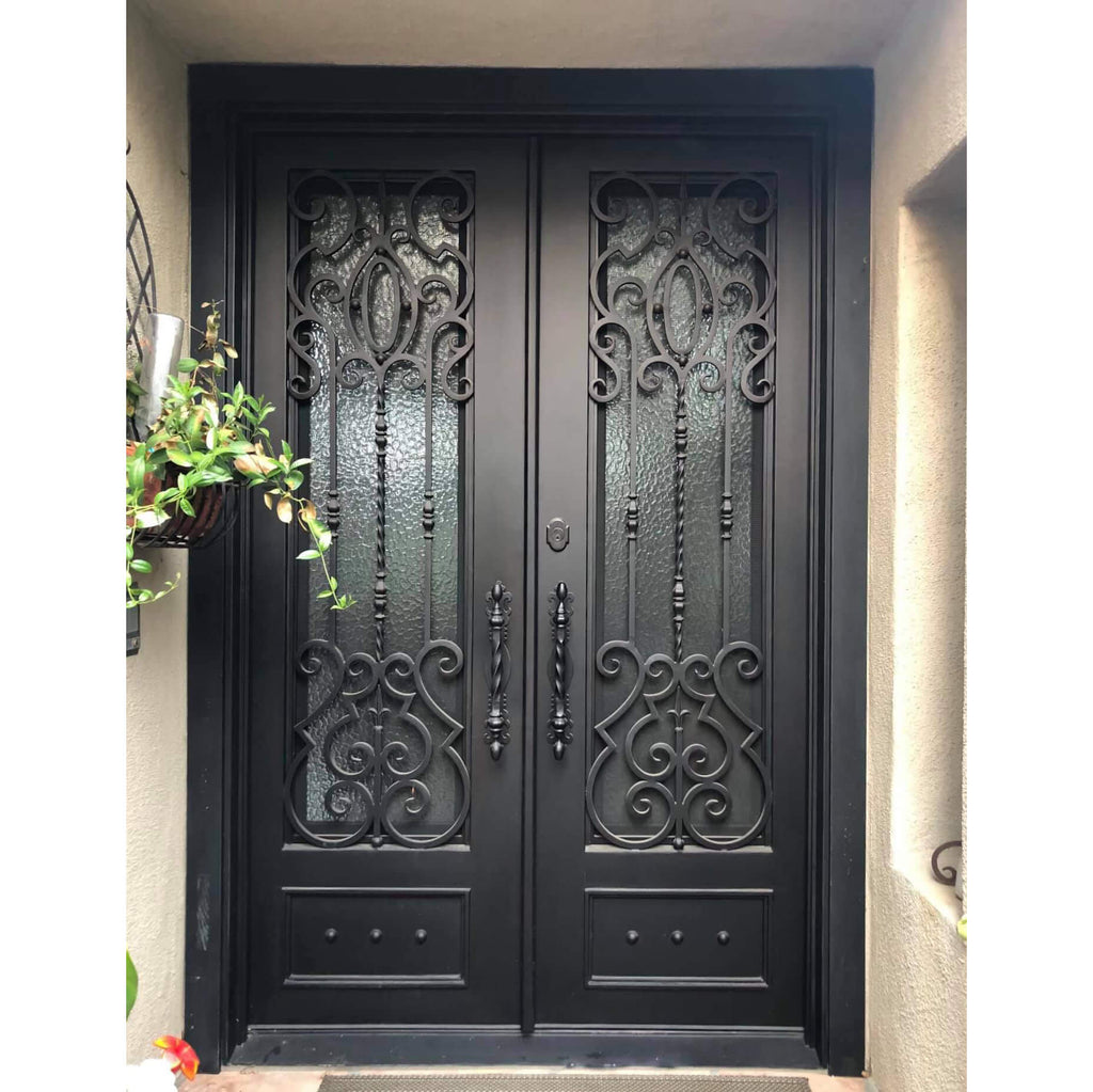 GID Thermal Break High Quality Iron Front Door With Tempered Glass