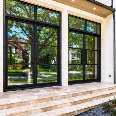 GID Iron French Double Door with Clear Transom TFD238