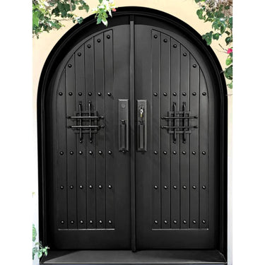 gid thermal break solid iron wrought door with round top