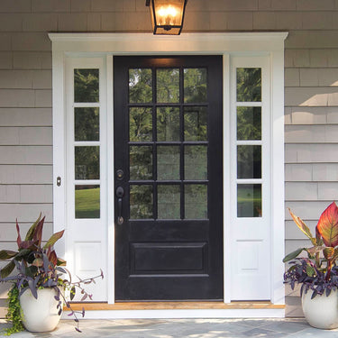 Luxury thermal break iron french single door with sidelight