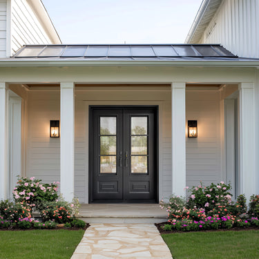 gloryirondoor thermla break iron entry double door with kickplate