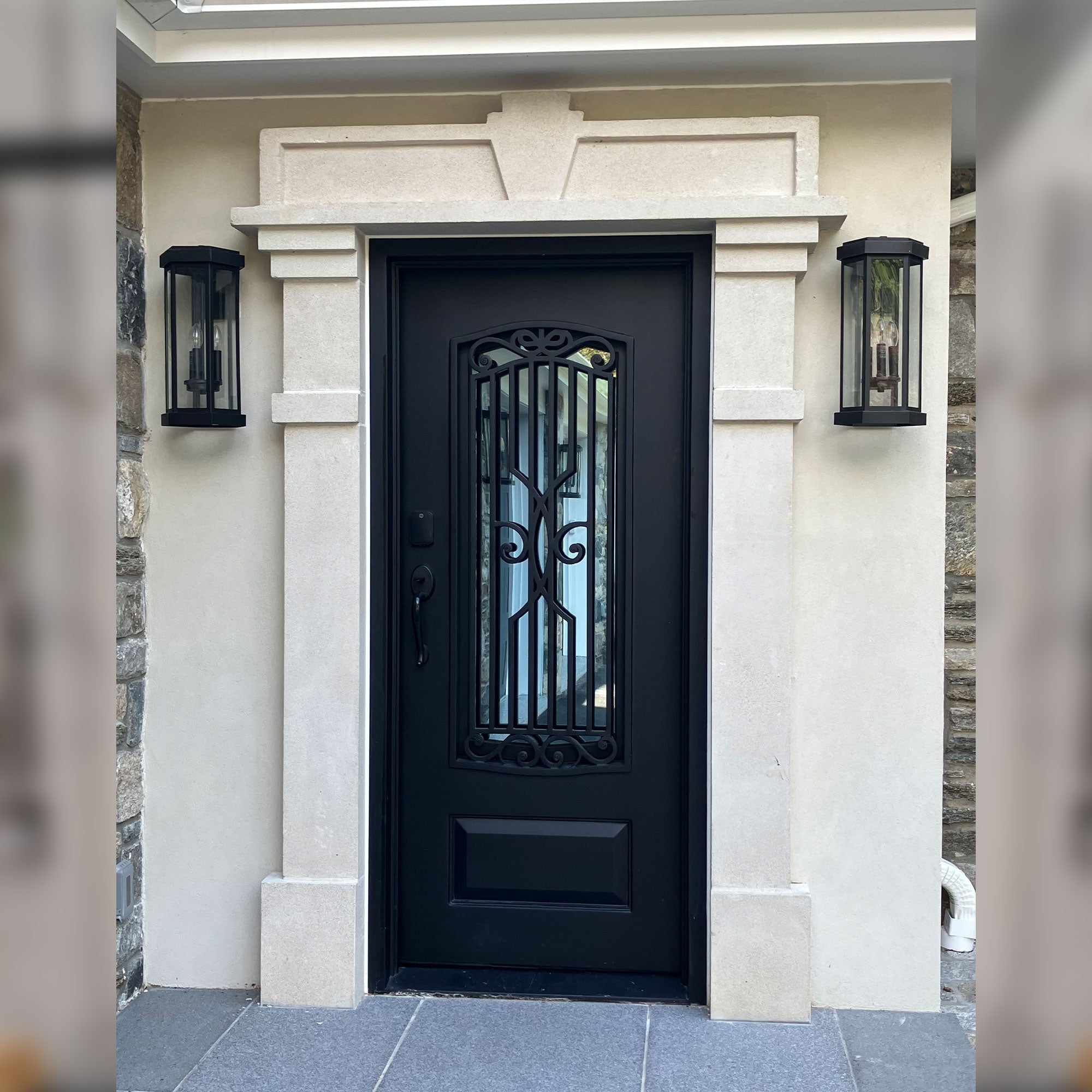 gloryirondoors iron front single door with tinted glass