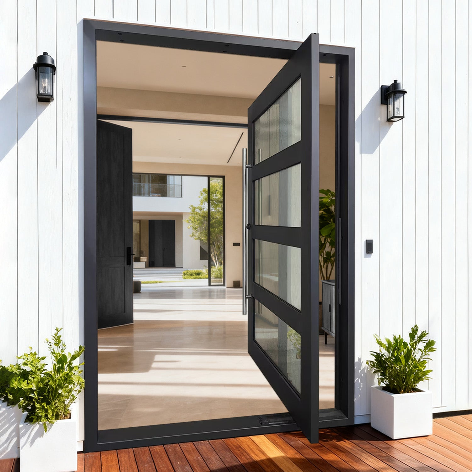 gloryirondoors thermally broken iron pivot door long handle