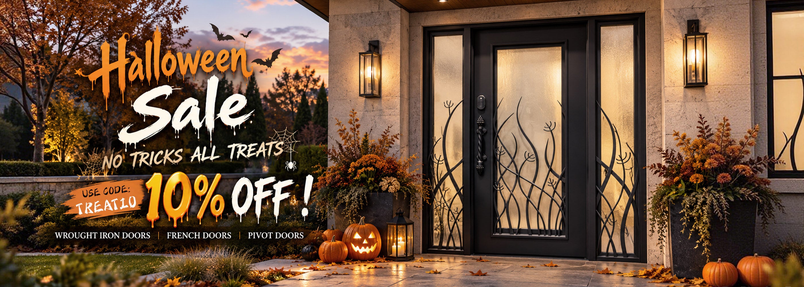 Gloryirondoors custom iron single door with two sidelights
