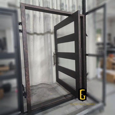 Pivot entry door with french 4lite design