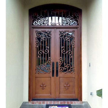 GID insulated rusty red iron double entry door with kickplate