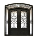 GID Insulated Iron Double Entry Door with fancy scrollwork and transom