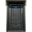 single door with square top and matte black frame