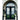 double iron door with transom and matte black frame