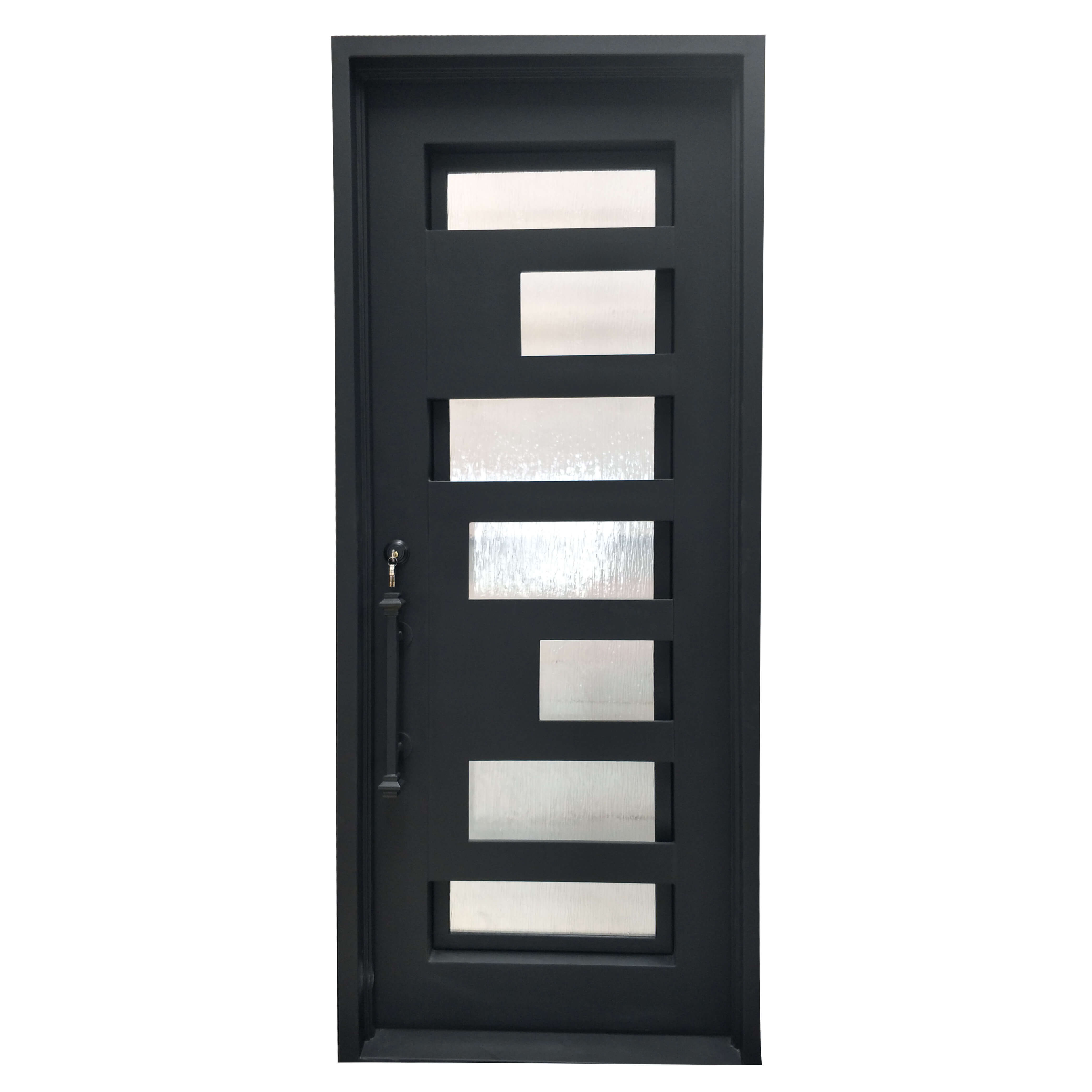 GID iron modern design thermal break front single door with glass dividers
