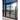Double iron French door with matte black frame and square top