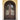double iron door with clear glass and round top