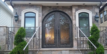 wrought iron hand made custom design steel front double door