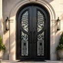 Traditional Iron Doule Entry Door with beatiful ironwork