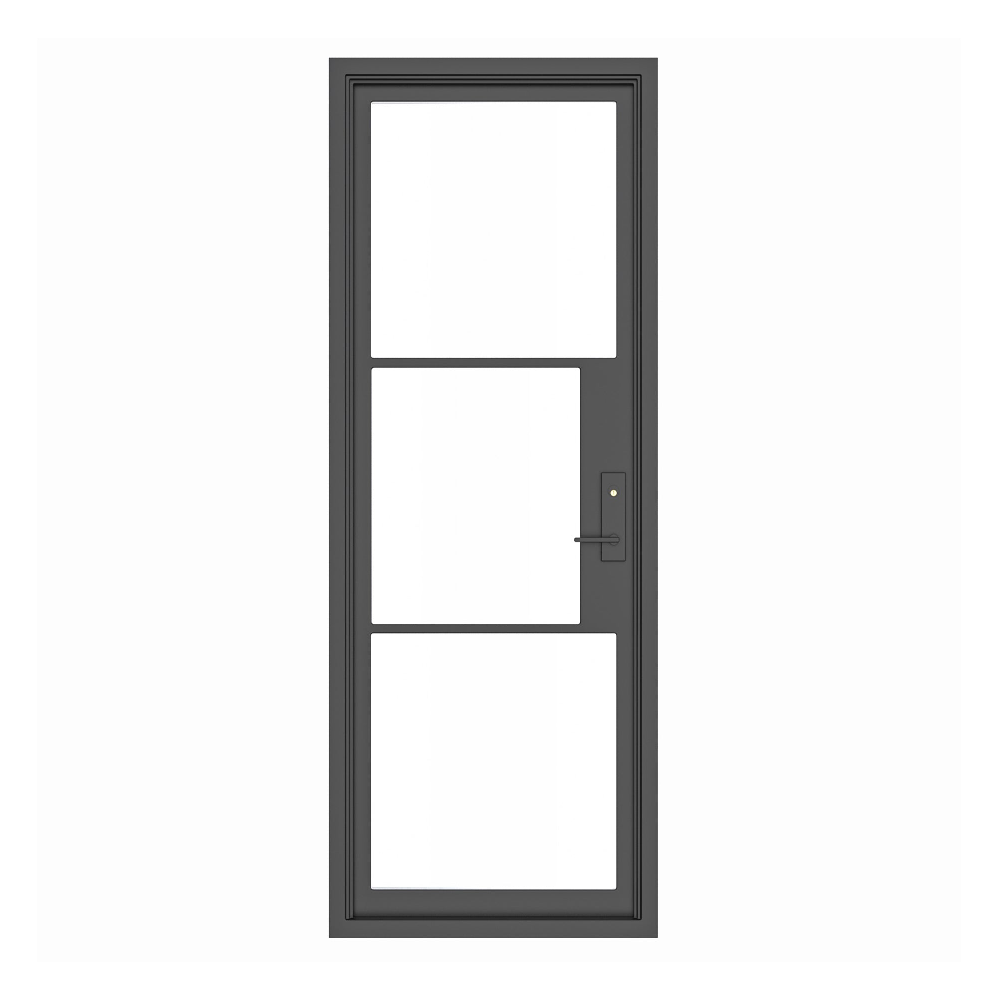 GID iron single front door with clear tempered glass