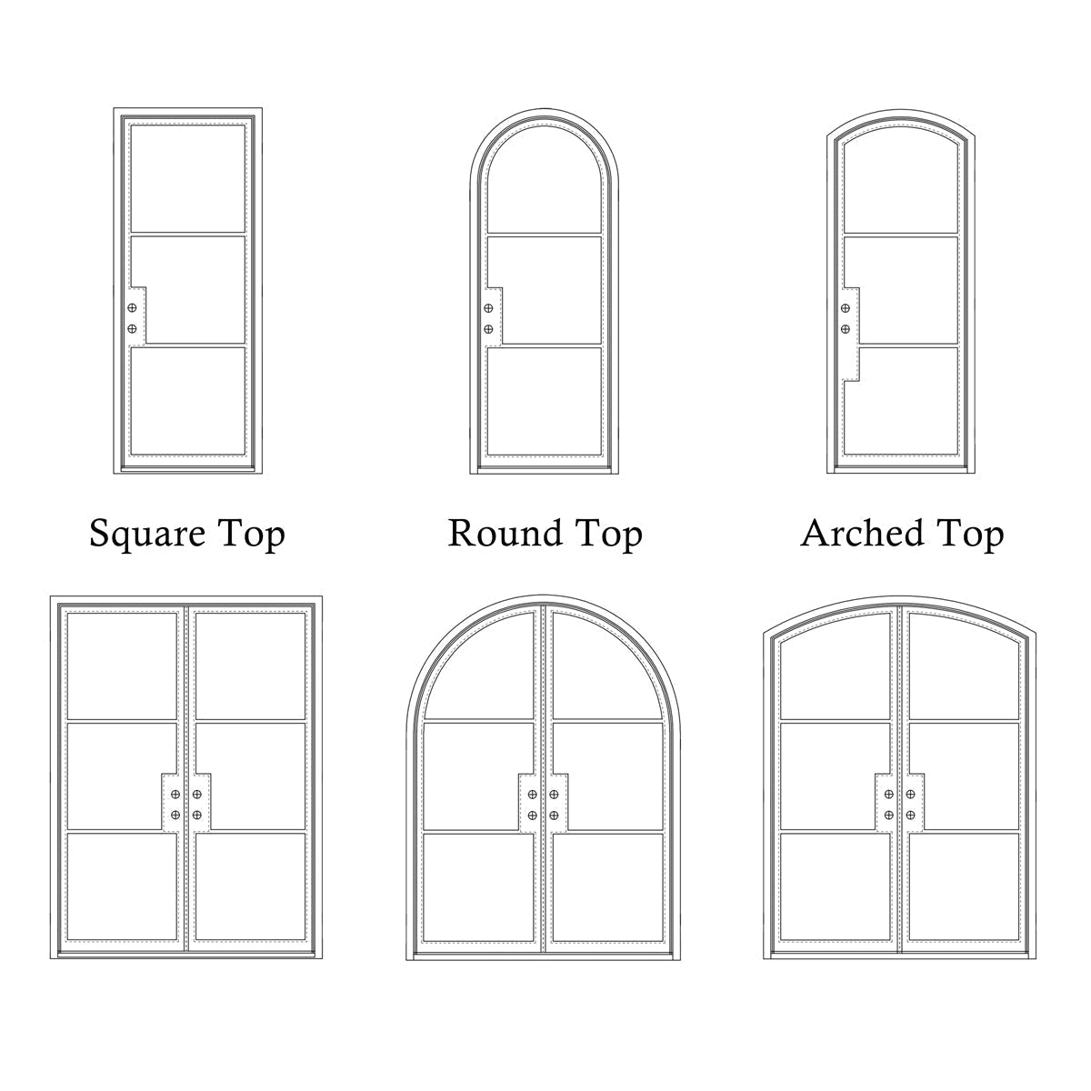 GID Thermal Break Iron French Double Door With 6 Lite Double Pane Glass TFD025