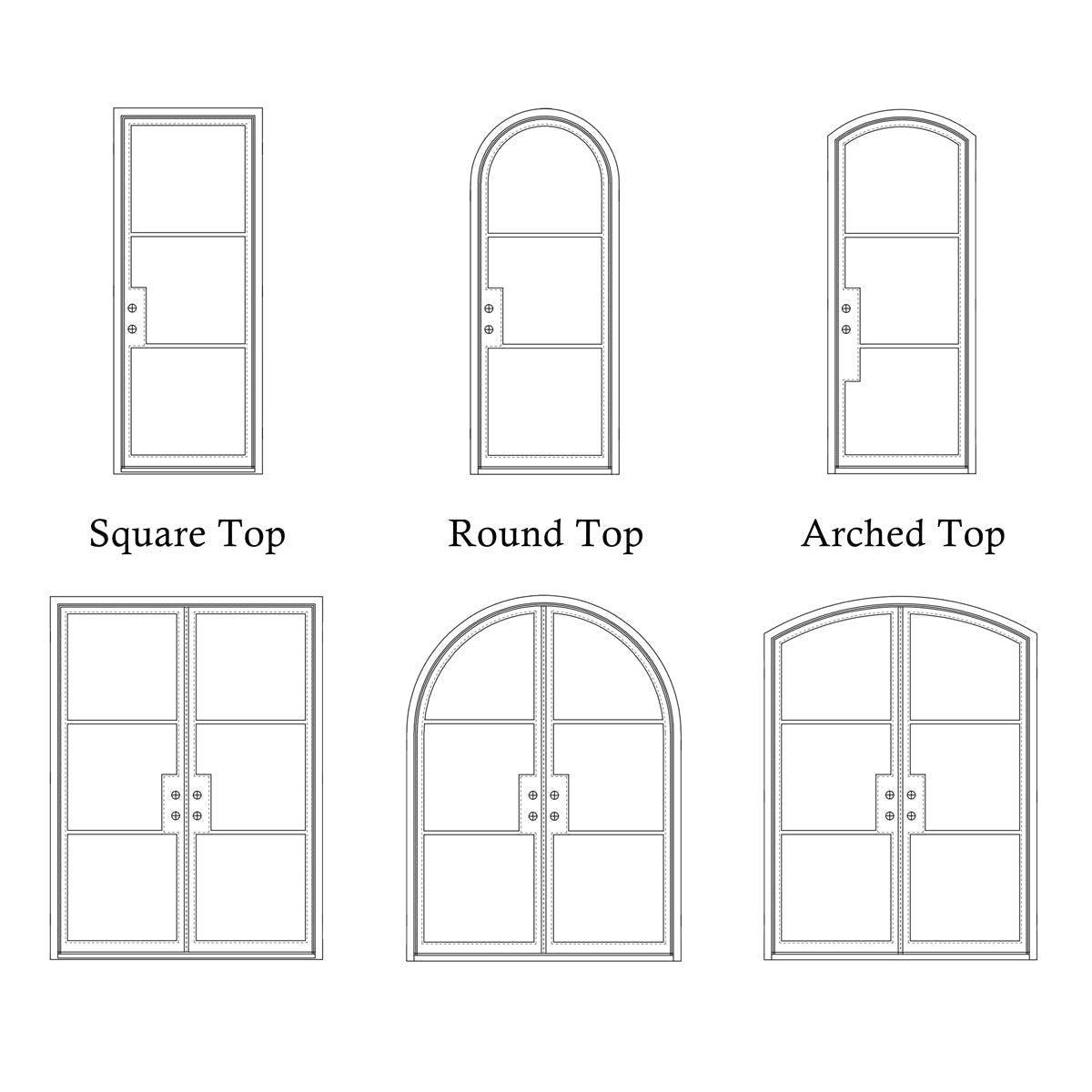 GID Thermal Break Iron French Double Door With Two Sidelights and Transom TFD028