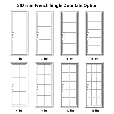 GID New Black 4 Panels Iron Sliding Patio Door