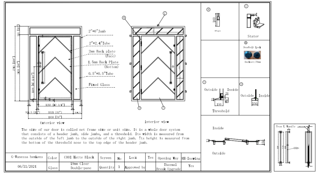 Custom link for vanessa hemkens GID Aluminum Alloy bifold door and window and a front door 2sets