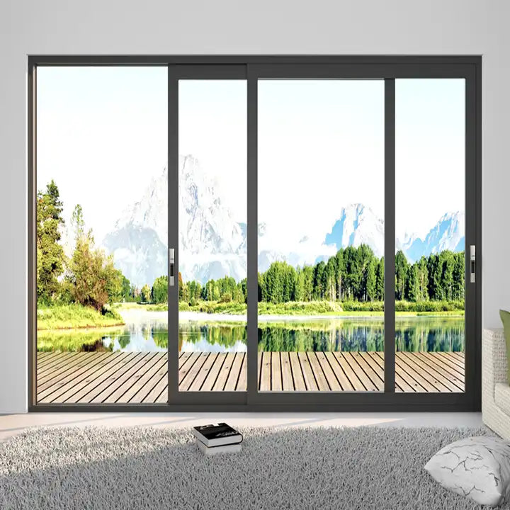 gloryirondoors aluminum alloy sliding patio door two panels with clear glass