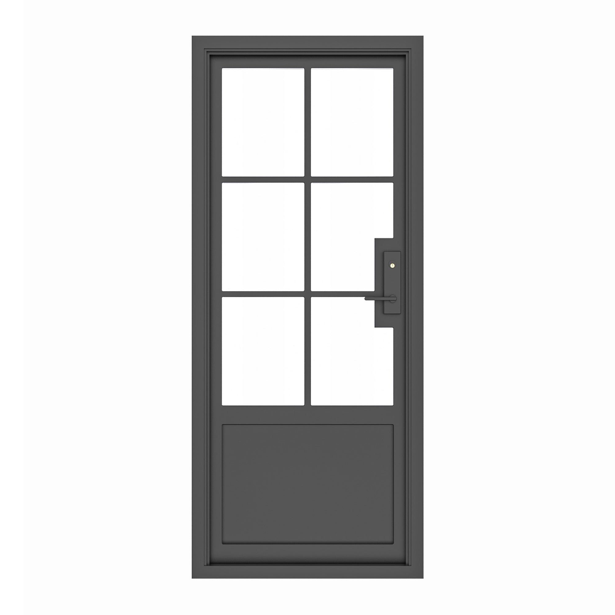 gloryirondoors iron front singel door with kickplate in black color